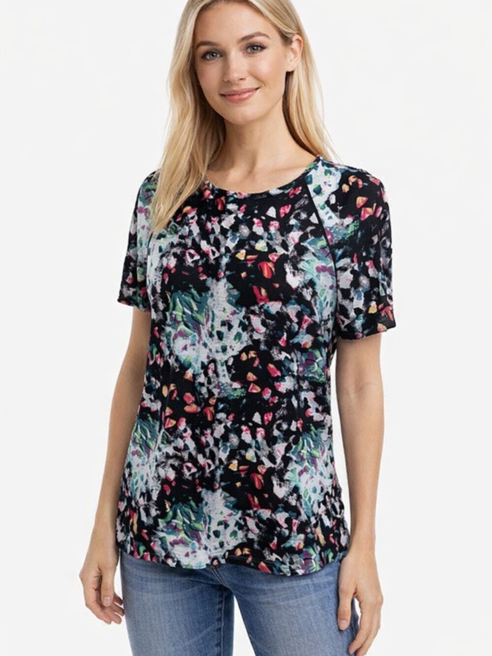 Cooper & Ella Abstract Print Blouse | Modern Chic Top | Size Small EUC